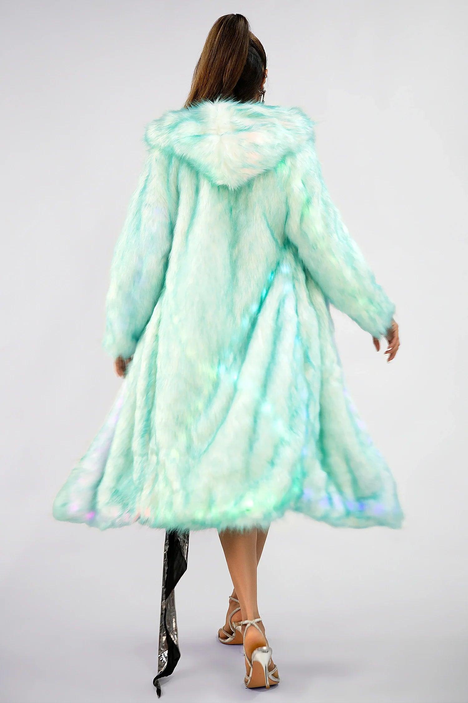 Molea LED Long Sleeve Fur Jacket Acmefun