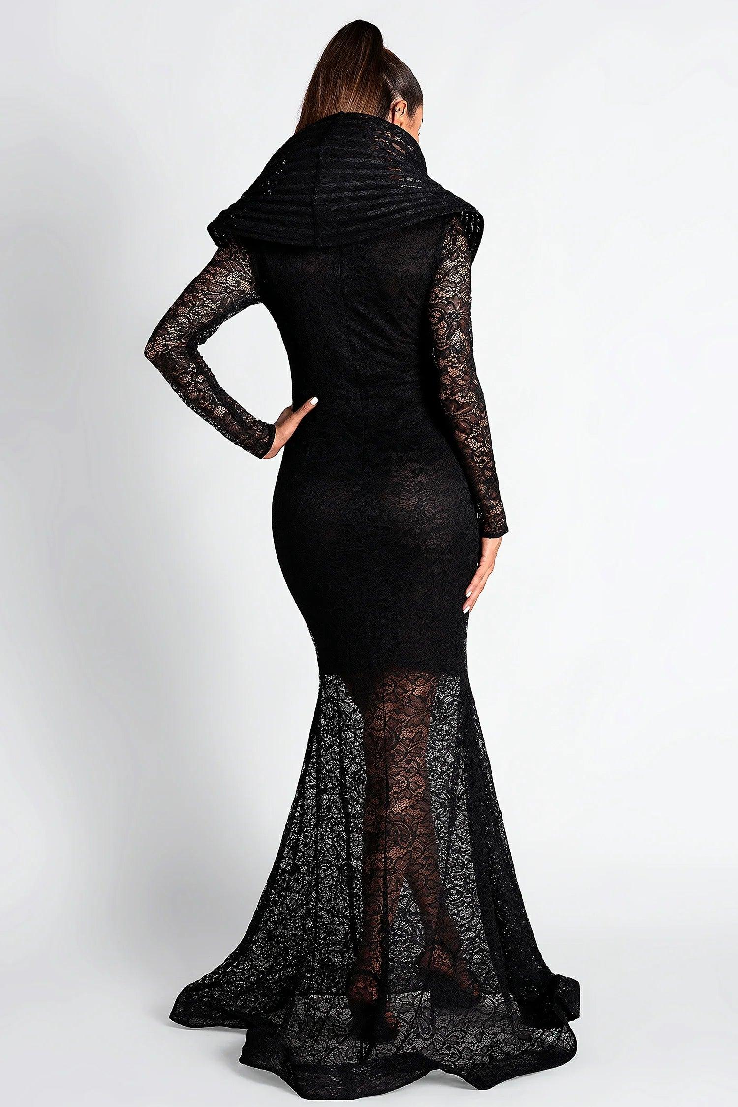 Tahirah Long Sleeve Lace Mermaid Dress Acmefun