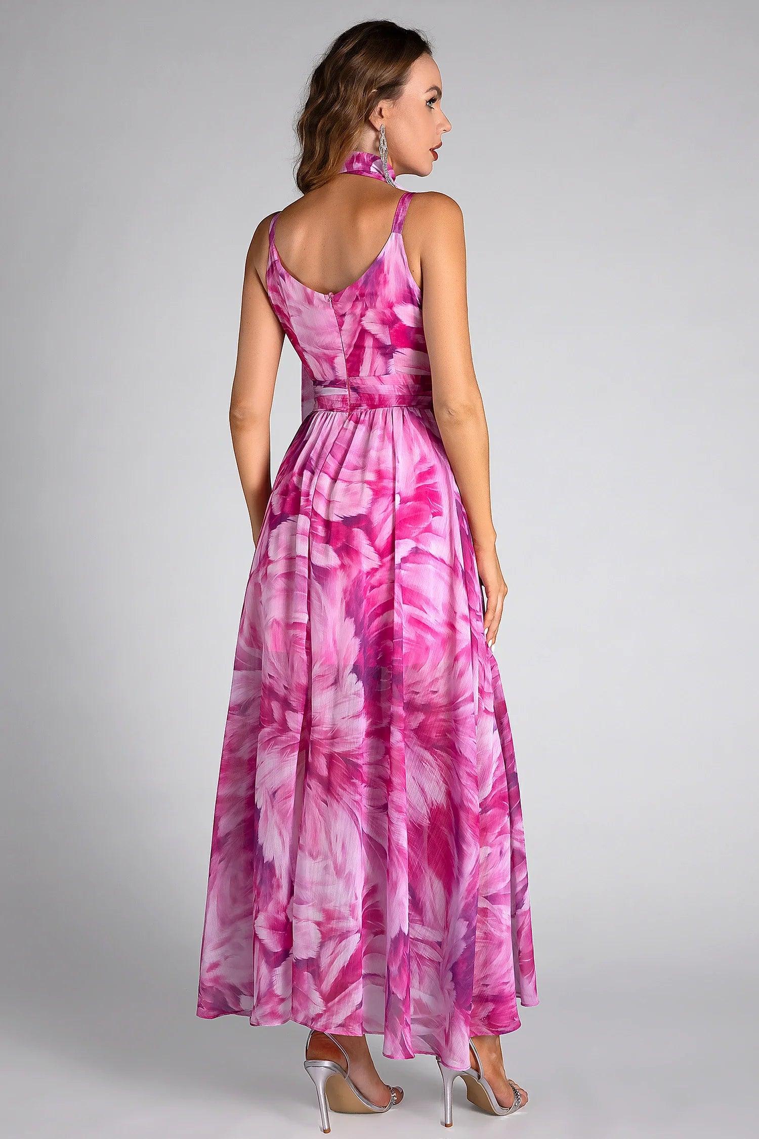 Eliza Floral Print Deep V Vacation Maxi Dress Acmefun