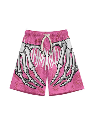 1984 Skull Hand Print Hip-hop Shorts