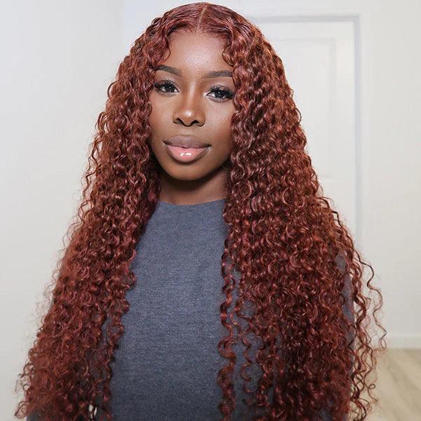 #33 Auburn Color Deep Wave 13x4/4x4 HD Lace Front Human Hair Wigs For Women High Quality Wigs - 1984brand