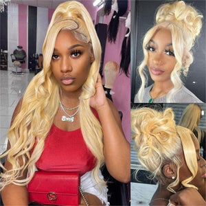 613 Blonde 360 HD Lace Front Human Hair Wigs Pre Plucked Straight Human Hair hermosahair