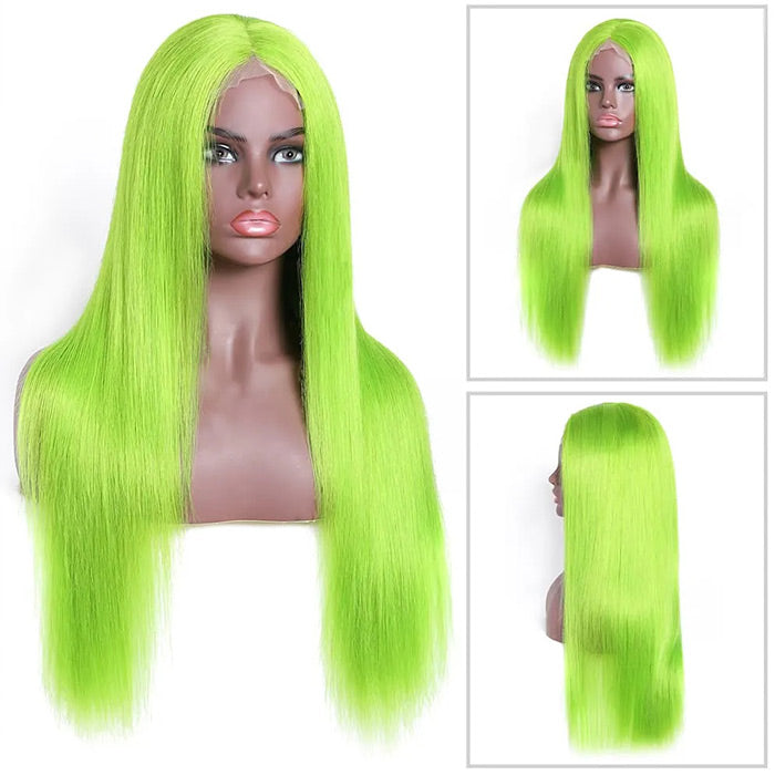 13X4 HD Lace Wigs Long Straight Hair Green Color Wigs for Fashion Women  with Natural Hairline - 1984brand