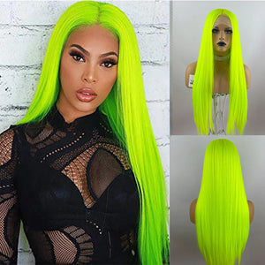 13X4 HD Lace Wigs Long Straight Hair Green Color Wigs for Fashion Women  with Natural Hairline - 1984brand