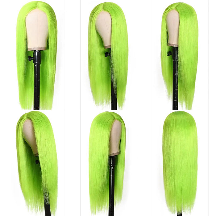 13X4 HD Lace Wigs Long Straight Hair Green Color Wigs for Fashion Women  with Natural Hairline - 1984brand