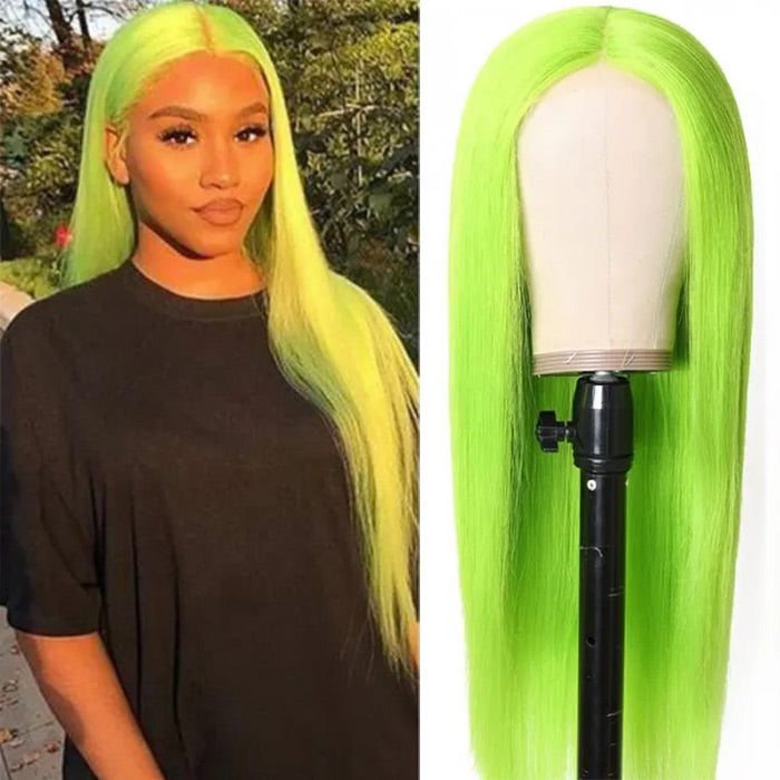 13X4 HD Lace Wigs Long Straight Hair Green Color Wigs for Fashion Women  with Natural Hairline - 1984brand