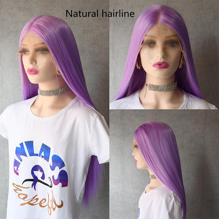 13x4 Purple Color 13x4 HD Lace Front Human Hair Wigs with Baby HairGlueless Lace wig - 1984brand