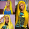 Yellow Colored Human Hair Wig HD  Lace Front Wigs Invisible Glueless Cosplay Wig For Women hermosahair