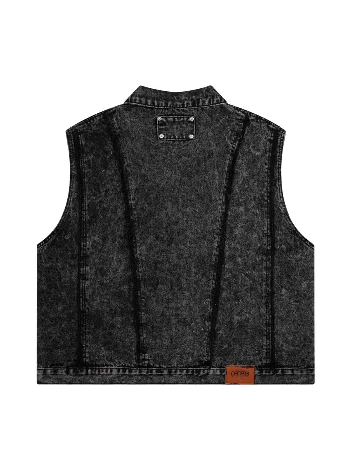 1984 Raw Edge split Washed Denim Vest