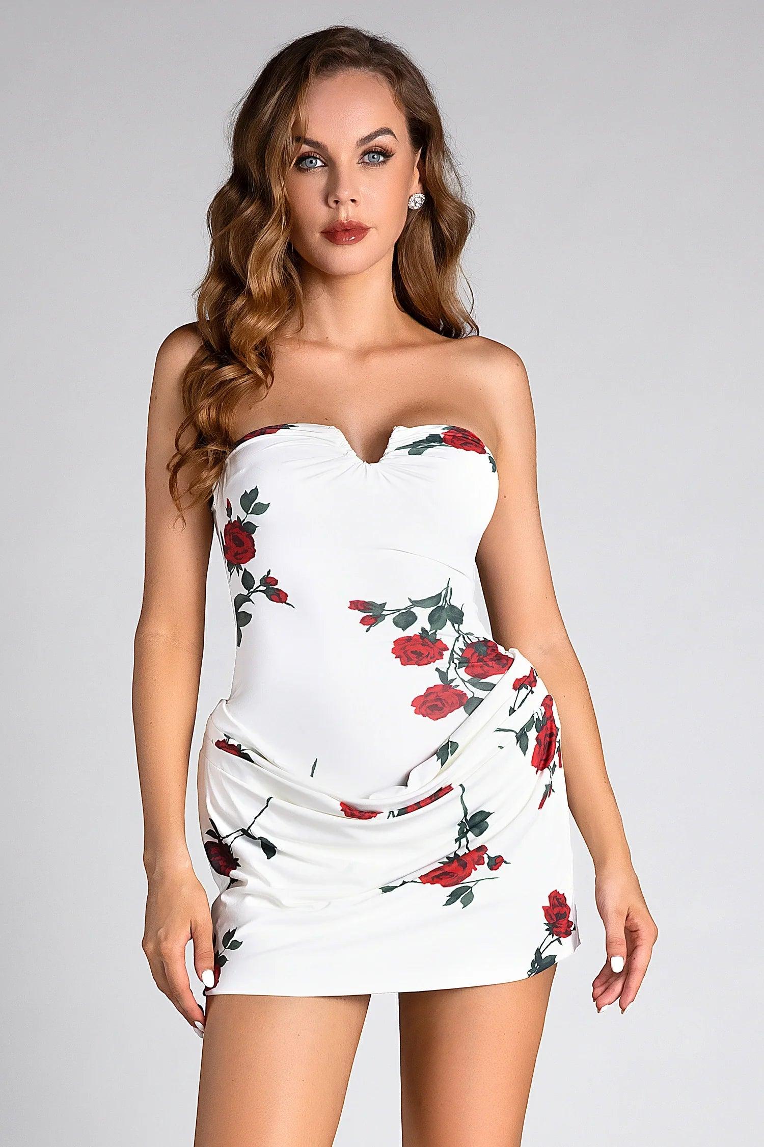 Pulas Off Shoulder Floral Pleat Dress Acmefun