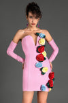 Lagiade Strapless 3D Flower Dress With Gloves Acmefun