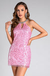 Bala Diamond Halter Sequin Mini Dress Acmefun