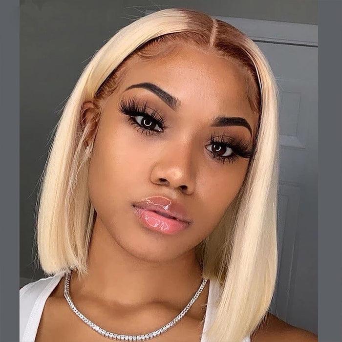 Ombre 613 Blonde Straight Bob Lace Front Wig 13X4 Lace Front Human Hair Wigs For Women hermosahair