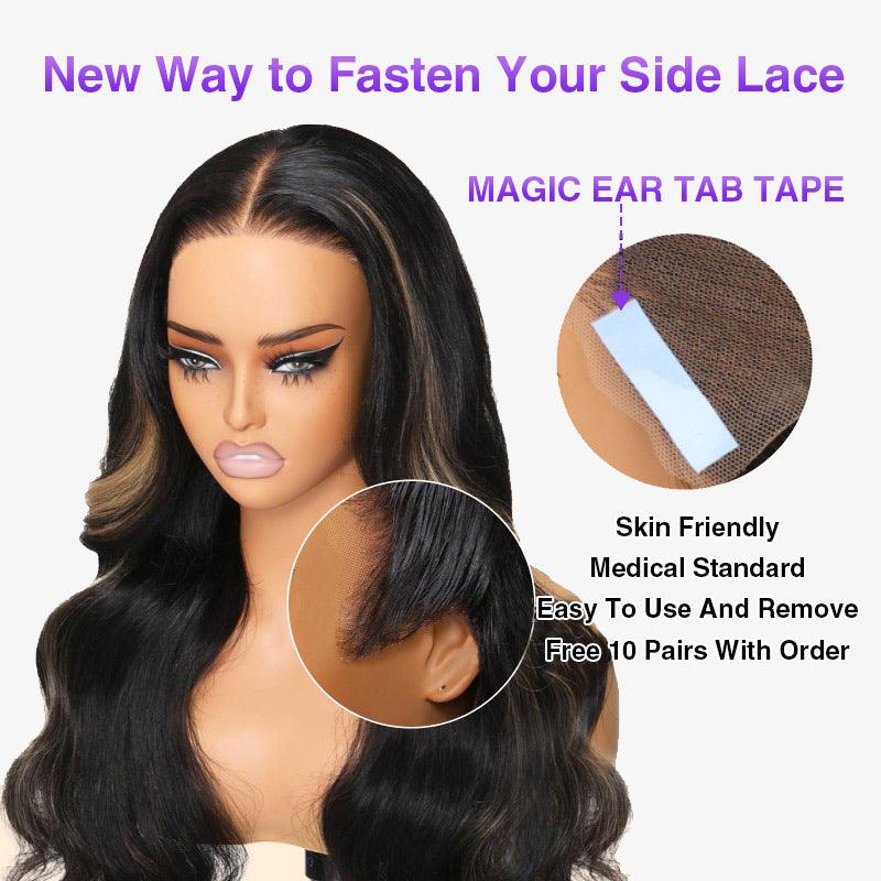 13x4 Ear To Ear Lace Frontal Straight & Body Wave Wig With Blonde Highlights Pre-All Glueless Wig - 1984brand