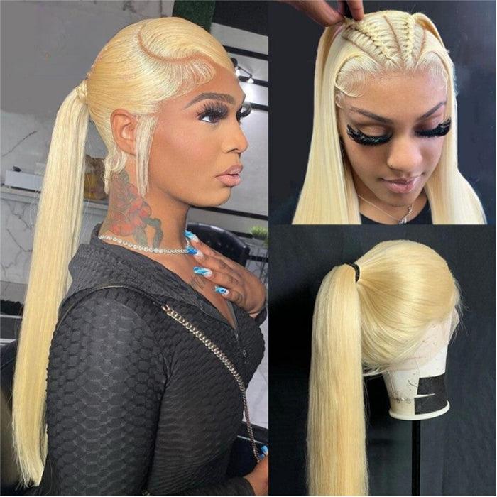 613 Blonde 360 HD Lace Front Human Hair Wigs Pre Plucked Straight Human Hair hermosahair