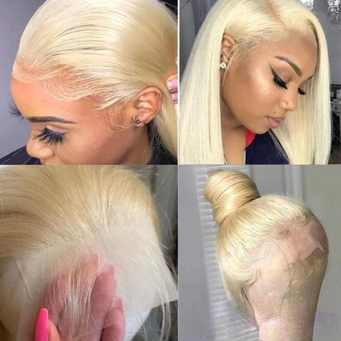 613 Blonde 360 HD Lace Front Human Hair Wigs Pre Plucked Straight Human Hair hermosahair