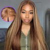 Ready & Go Blonde Highlight Straight Wig Upgrade 8*5 Pre Cut Lace Closure Wigs For Sale #P4/27 Color hermosahair