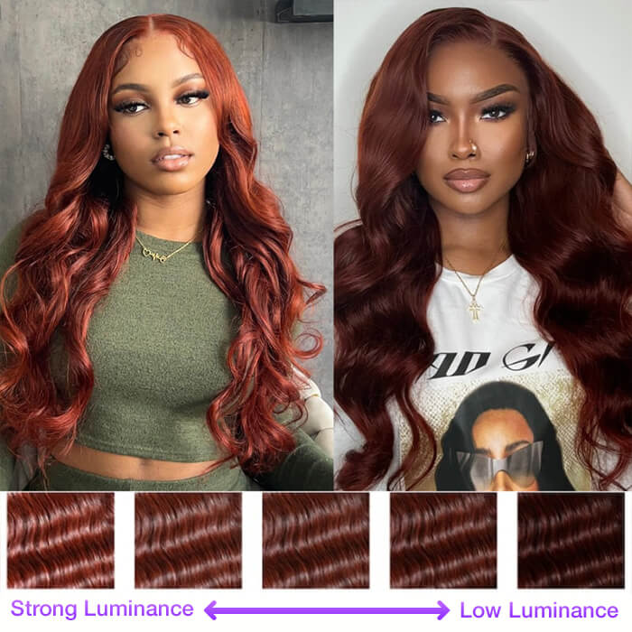 Reddish Brown 13x4 Lace Frontal & 8x5 Closure Wig Put On and Go Glueless Wig Human Hair hermosahair