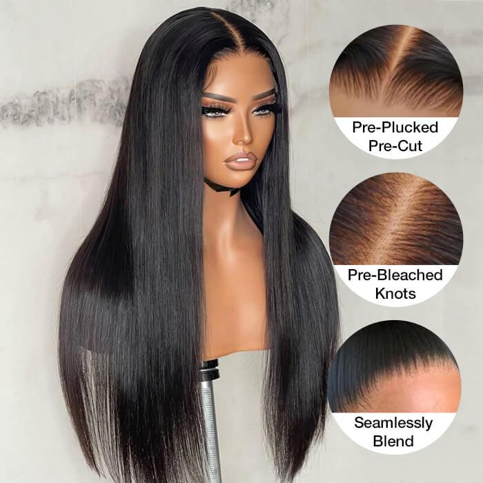 13x4 Pre-Cut Lace Front Straight Wig Real Ear To Ear Pre-Cut & Pre-Pluck & Pre-Bleached Pre-All Wig - 1984brand