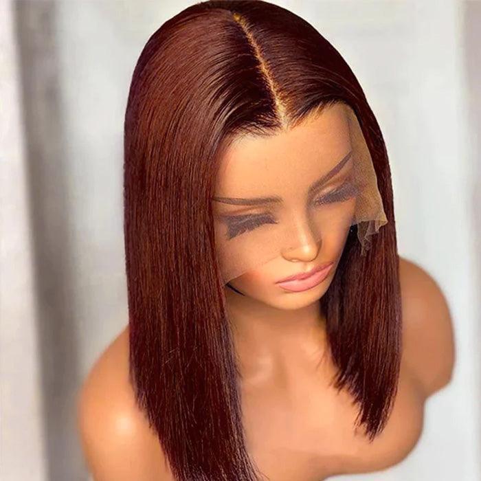 Dark Auburn Color Short Bob Red Brown Wigs - 1984brand