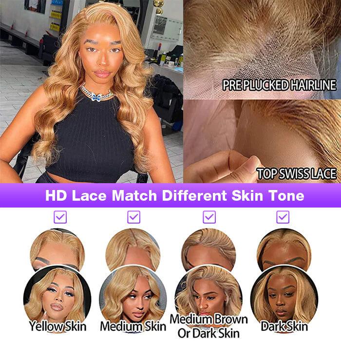 Colored Lace Front Wigs For Women 13*4 HD Lace Straight & Body Wave Human Hair Wigs - 1984brand