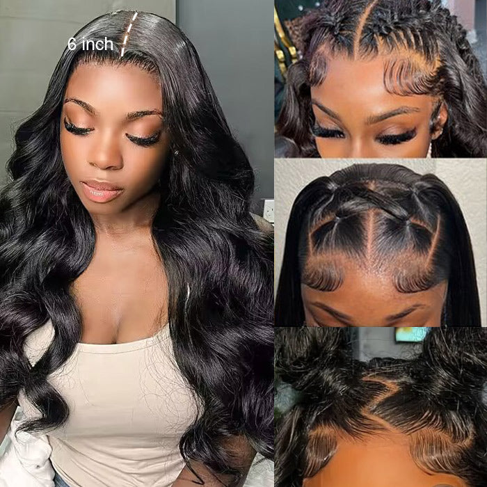 Pre Bleached Knots Body Wave Human Hair Wig 13*6 Invisible HD Lace Front Wig Hermosa Hair