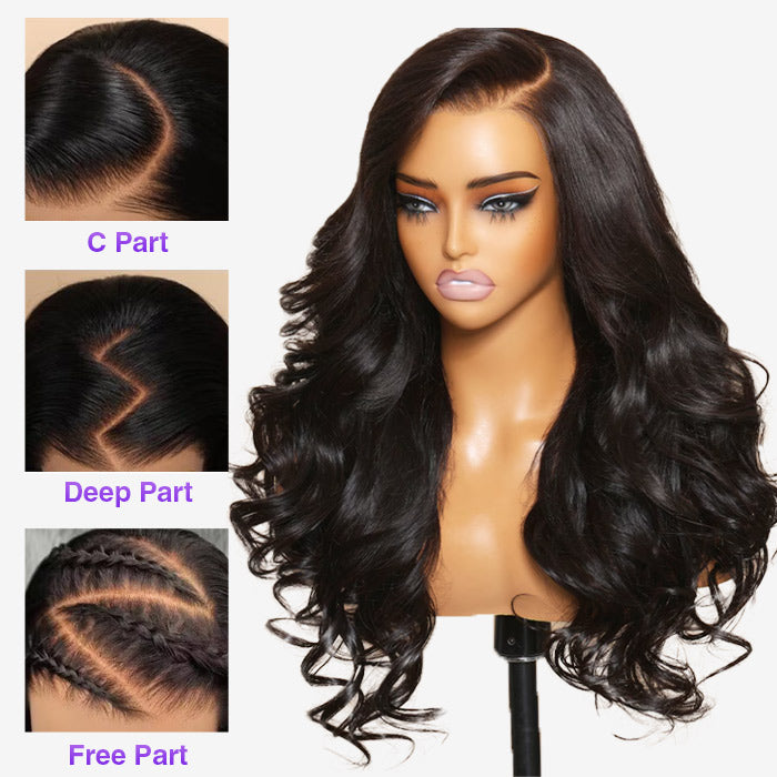 Pre Bleached Knots Body Wave Human Hair Wig 13*6 Invisible HD Lace Front Wig Hermosa Hair