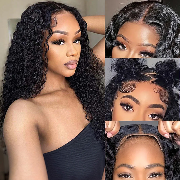 Ready & Go Glueless Wigs 8x5 Pre Cut Lace Closure Curly Human Hair Wigs Hermosa Hair