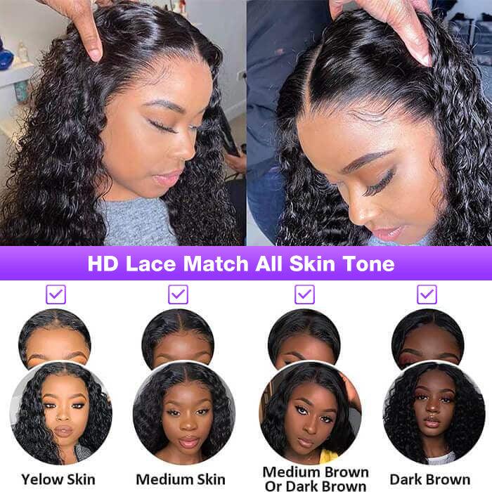 13*4 HD Lace Front Wigs  Deep Wave Transparent Lace Human Hair Wigs - 1984brand