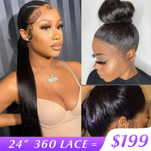 Pre Plucked 360 Lace Frontal Wig with Baby Hair 100% Human Hair 12A High Quality Hermosa Hair