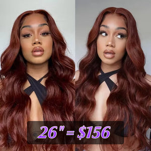 Reddish Brown Color Glueless Pre Cut HD Lace Closure Wigs Ready & Go Wig - 1984brand