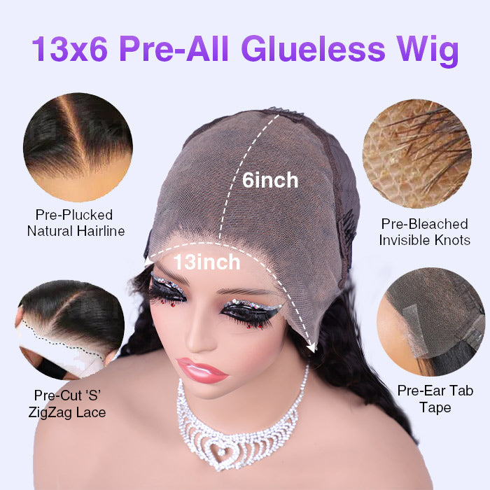 13x6 Pre-Cut Lace Frontal Super Secure Water Wave Wig Real Ear To Ear Pre-All Glueless Wig - 1984brand