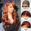 13x4 Lace Front Reddish Brown Body Wave Real Ear to Ear Lace Put on and Go Pre-All Glueless Wig - 1984brand