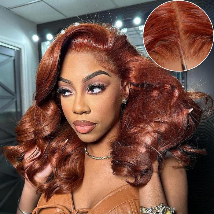 13x4 Lace Front Reddish Brown Body Wave Real Ear to Ear Lace Put on and Go Pre-All Glueless Wig - 1984brand