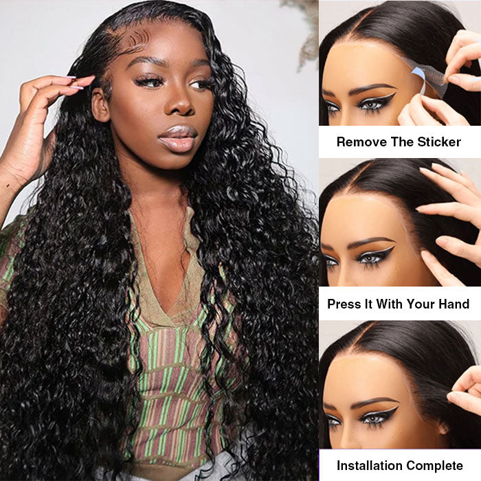 13x6 Pre-Cut Lace Frontal Super Secure Water Wave Wig Real Ear To Ear Pre-All Glueless Wig - 1984brand