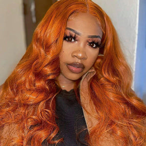 Orange Ginger Wig 13x4 13x6 HD Lace Front Wig Straight & Body Wave Pre-colored Human Hair Wigs Hermosa Hair