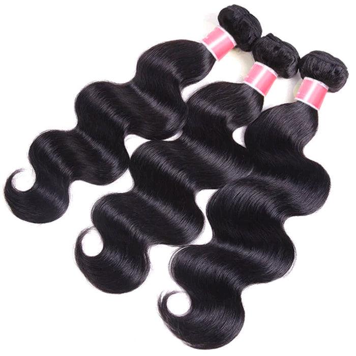 Malaysian Body Wave Virgin Hair Weave 3 Bundles With 13x4 Lace Frontal Ear To Ear Hermosa Hair