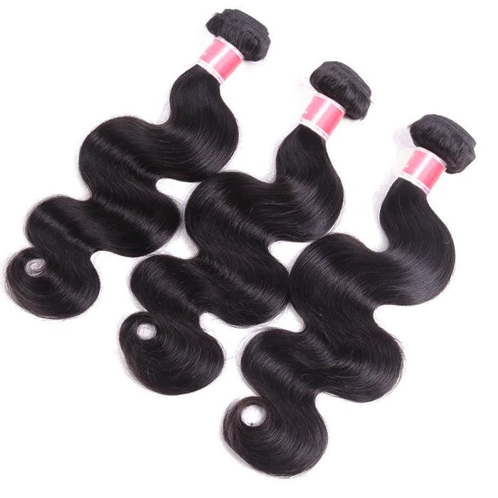 Malaysian Body Wave Virgin Hair Weave 3 Bundles With 13x4 Lace Frontal Ear To Ear Hermosa Hair