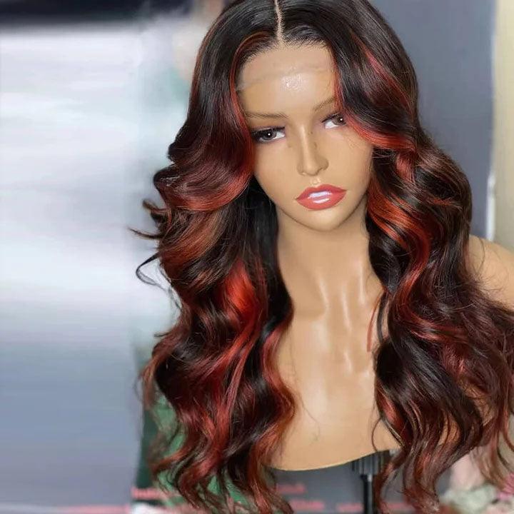 P1B/350 Piano Color Body Wave Human Hair Wig 13x4 HD Lace Frontal Wigs Pre Plucked Hermosa Hair