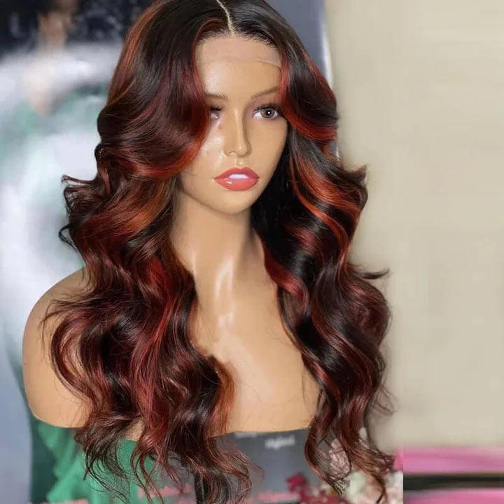 P1B/350 Piano Color Body Wave Human Hair Wig 13x4 HD Lace Frontal Wigs Pre Plucked Hermosa Hair