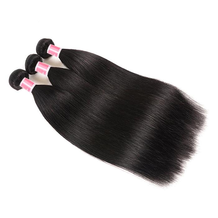 Malaysian Straight Hair 3 Bundles with 4*4 Closure Soft Unprocessed Virgin Human Hair Hermosa Hair