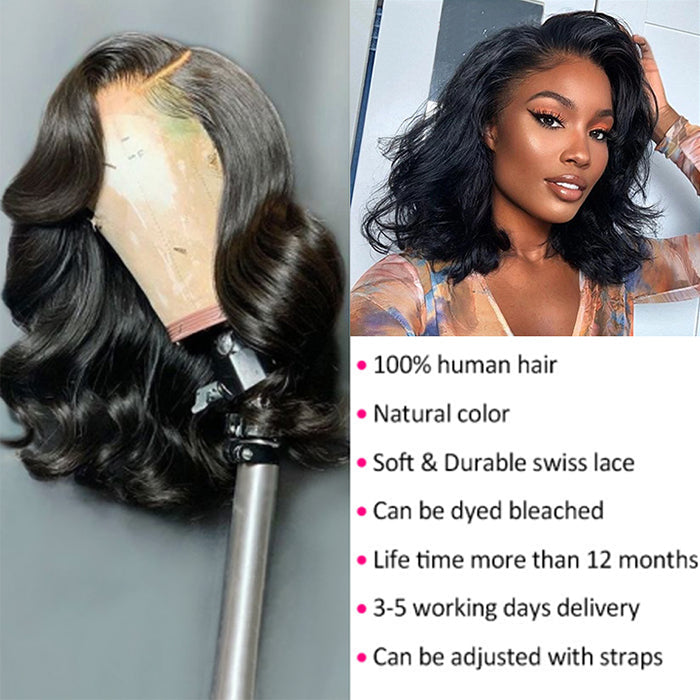 Body Wave Short Bob 13*4 Lace Front Human Hair Wigs Pre Plucked Human Hair Wigs hermosahair