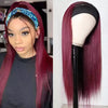 Burgundy 99J T1B/99J Headband Wig Straight Human Hair Wigs Online Hermosa Hair