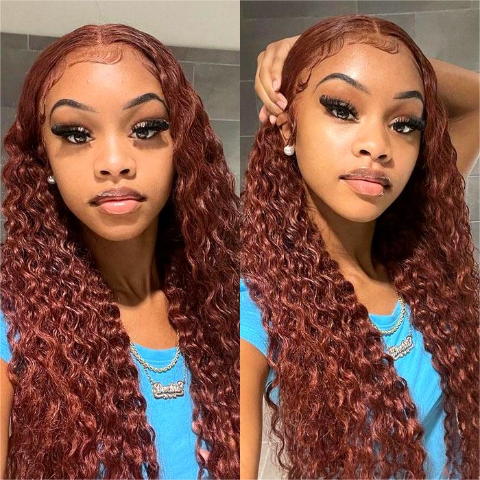 Reddish Brown Glueless Ready & Go Wigs Pre Cut Lace Closure Wigs - 1984brand