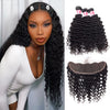 Malaysian Deep Wave Virgin Hair Weave 3 Bundles With 13x4 Lace Frontal Ear To Ear Hermosa Hair