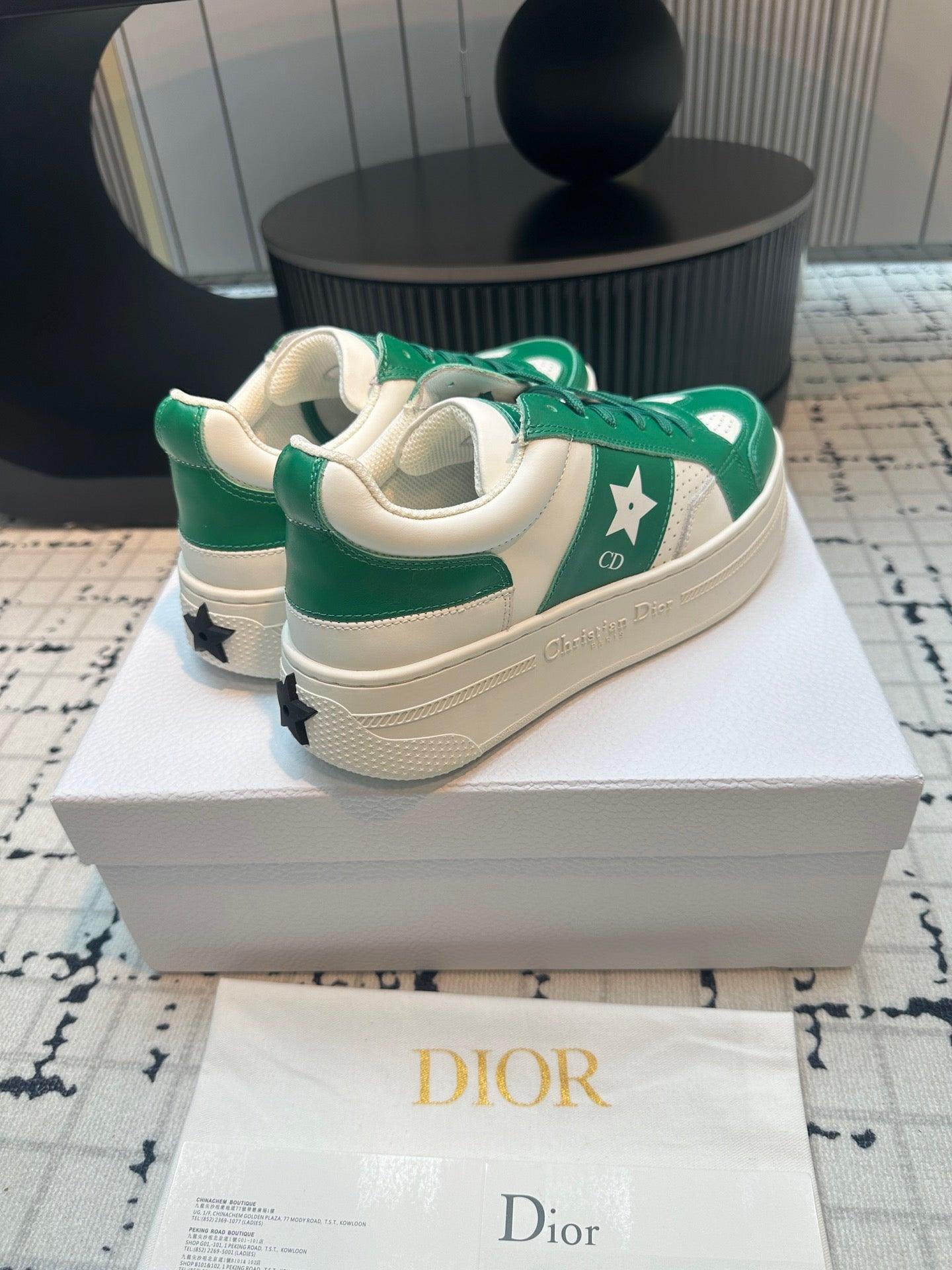 DOR Star Platform Sneaker Green Calfskin and Suede-163