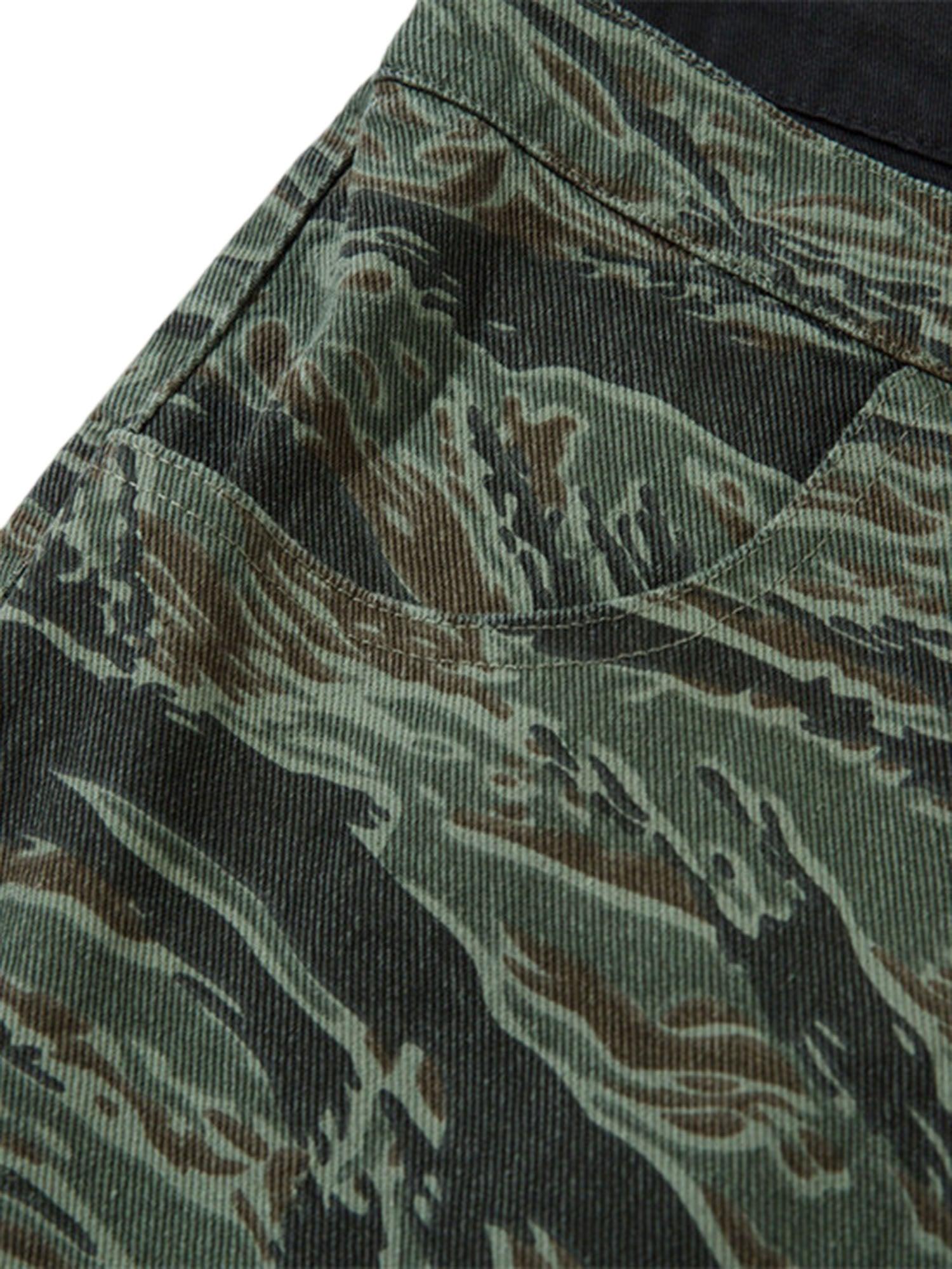 1984 High Street Patchwork Camouflage Contrast Denim Jorts