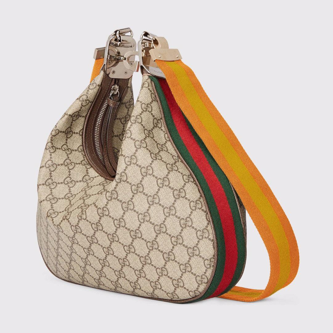 gg Atache Large Shoulder Bag Beige And Multicolor For Women, Women&#8217;s Bags 13.8in/35cm gg‎ ‎‎‎702823 96GRN 4091