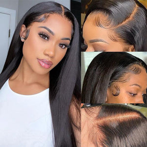 Silk Straight HD Lace Wigs Pre Plucked Hairline 180% Density Hermosa Hair