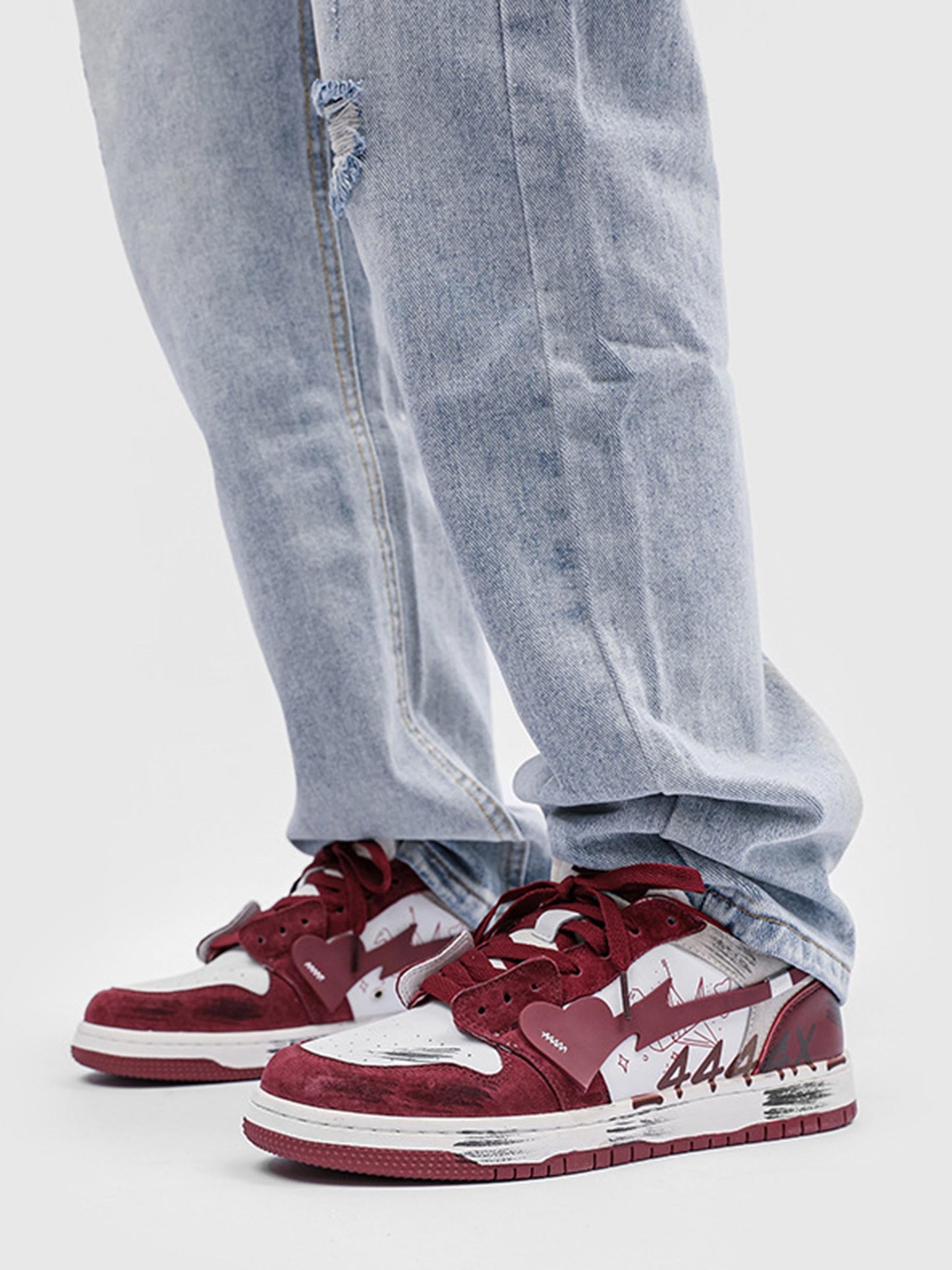Vintage Contrast Color Graffit  Skate Shoes - 1984